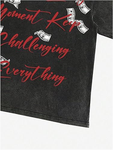 Milumia Men's Graphic T Shirt Figure Letter Print Short Sleeve Vintage Tee Tops