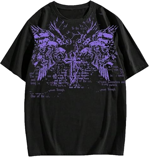 Milumia Men's Graphic T Shirt Figure Letter Print Short Sleeve Vintage Tee Tops