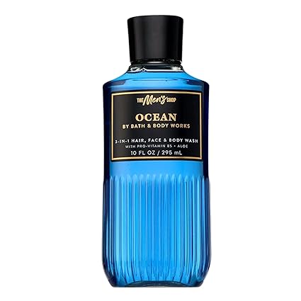 Bath & Body Works 3-in-1 Hair, Face & Body Wash for Men – Ocean Scent, Men's Shampoo & Cleanser with Pro-Vitamin B5 & Aloe, Coastal Air & Cypress Scent, 10 fl oz - 2 Pack