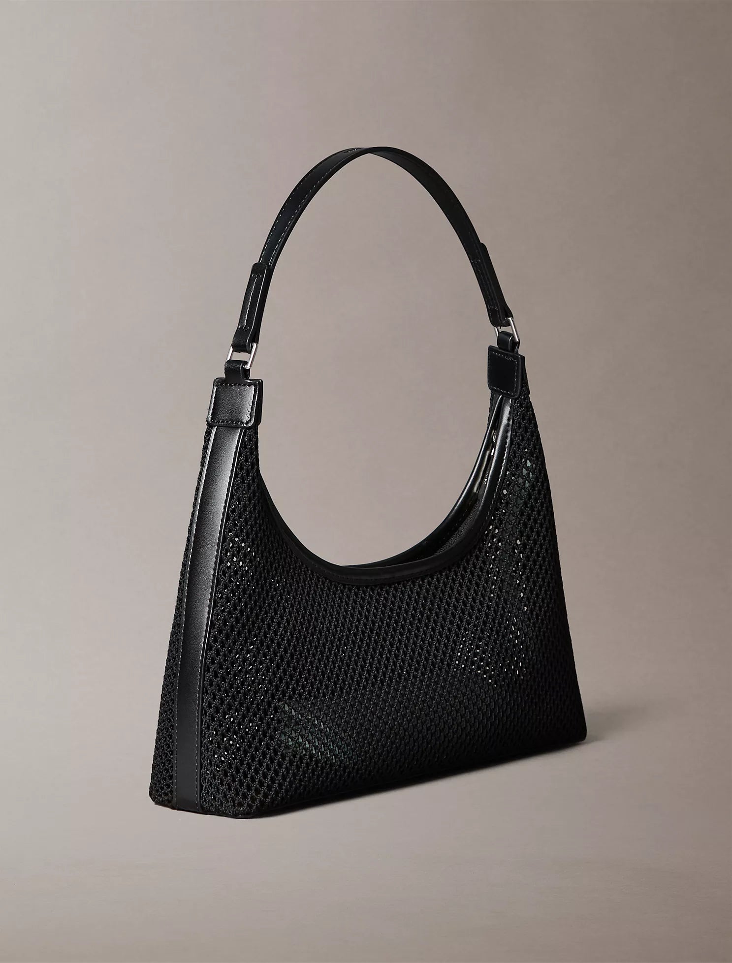 Emblem Logo Mesh Shoulder Bag