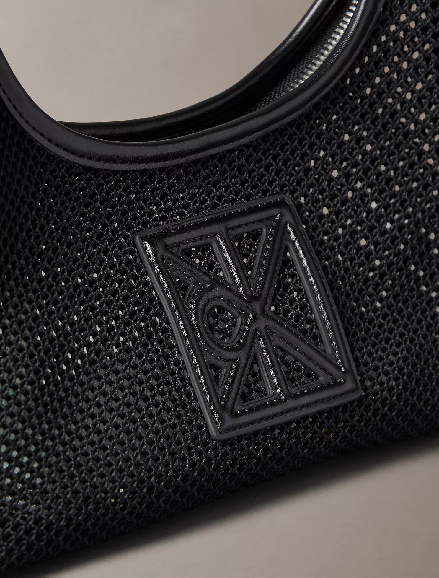 Emblem Logo Mesh Shoulder Bag
