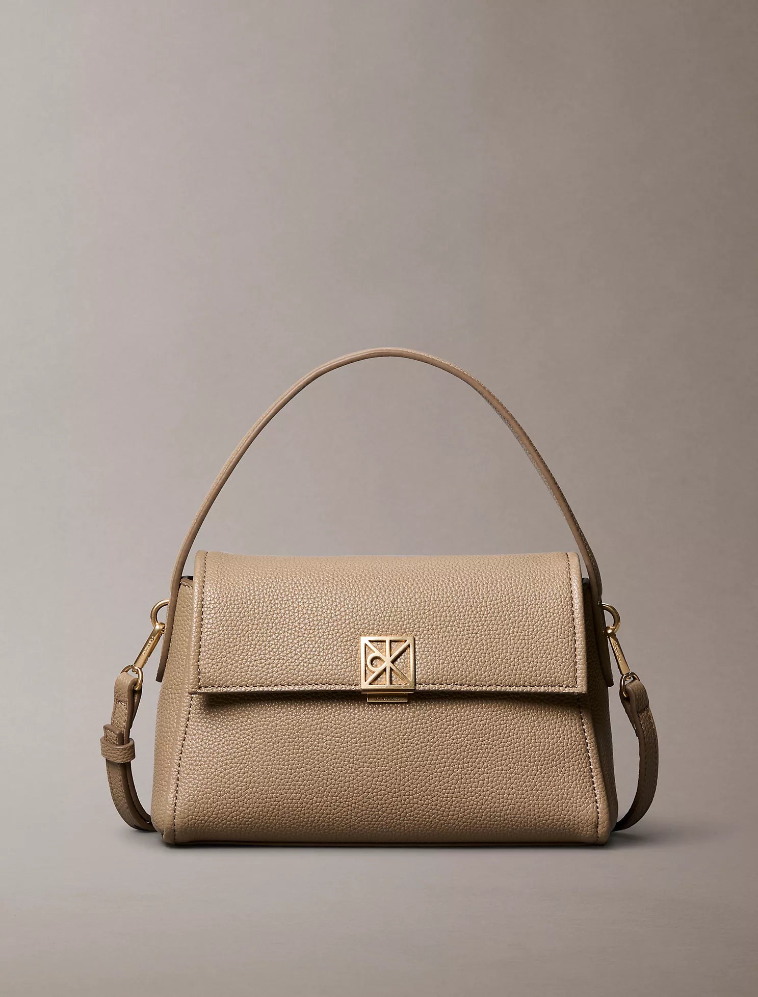 Emblem Logo Hardware Pebble Shoulder Bag